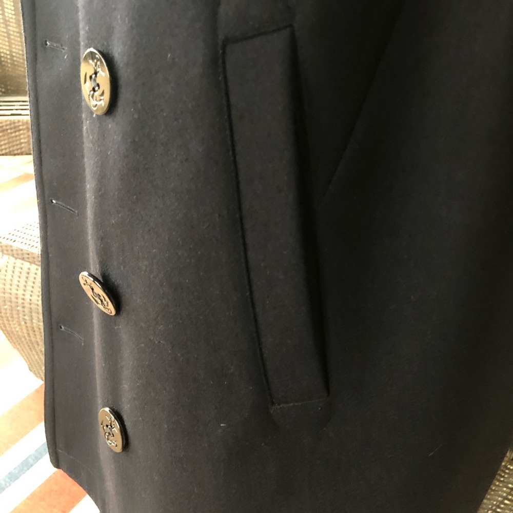 BROOKS BROTHERS NWT Men’s Navy All Wool Iconic Pea Coat - Size LARGE - Picture 11 of 16
